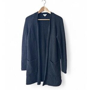 J. Jill Womens‎ Open Front Textured Knit Cardigan Size Small Charcoal Gray
